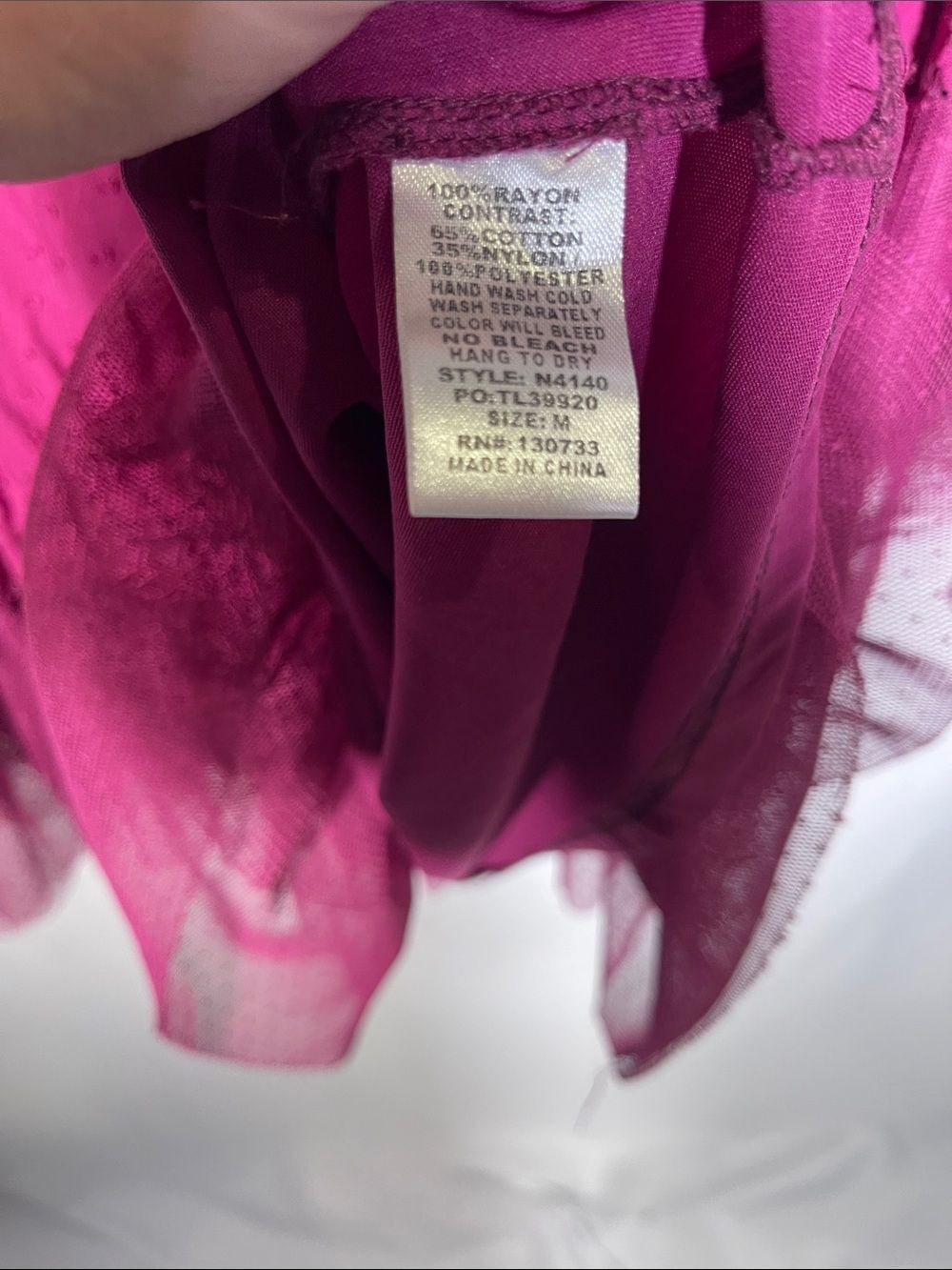 UMGEE MAGENTA PURPLE BOUTIQUE LACE TUNIC BOHO MINI DRESS BELL SLEEVES MEDIUM - Picture 4 of 5